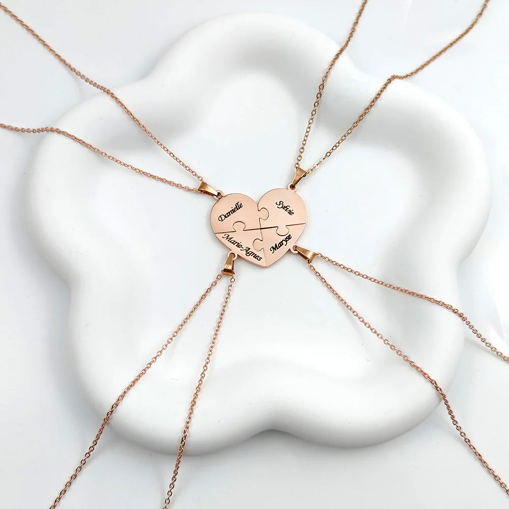 Collier Amor™️ - Puzzle coeur famille personnalisable