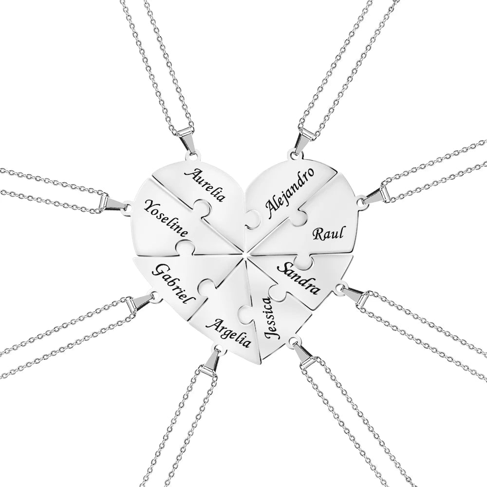 Collier Amor™️ - Puzzle coeur famille personnalisable