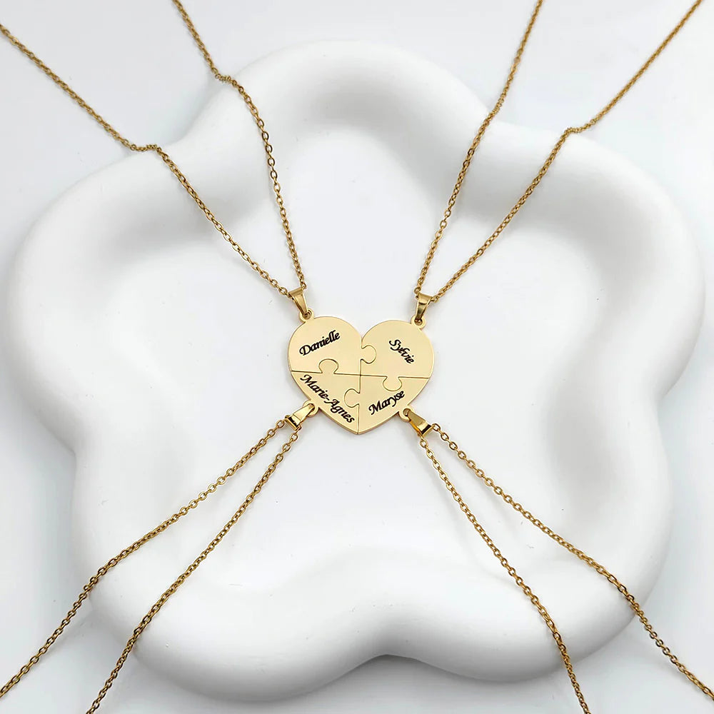Collier Amor™️ - Puzzle coeur famille personnalisable