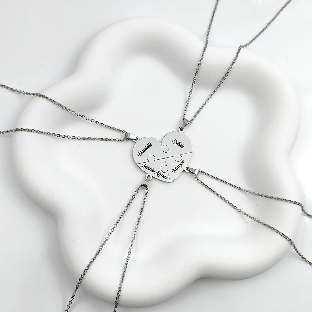 Collier Amor™️ - Puzzle coeur famille personnalisable