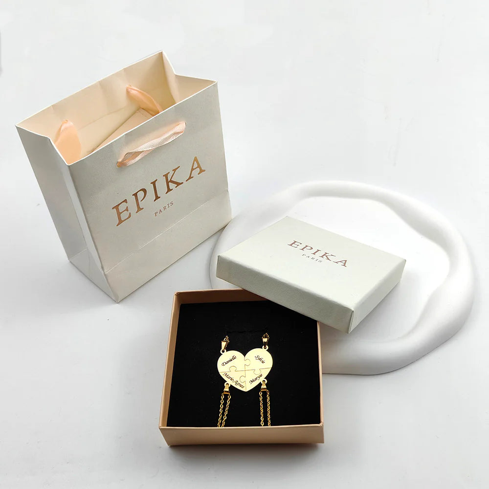 Collier Amor™️ - Puzzle coeur famille personnalisable