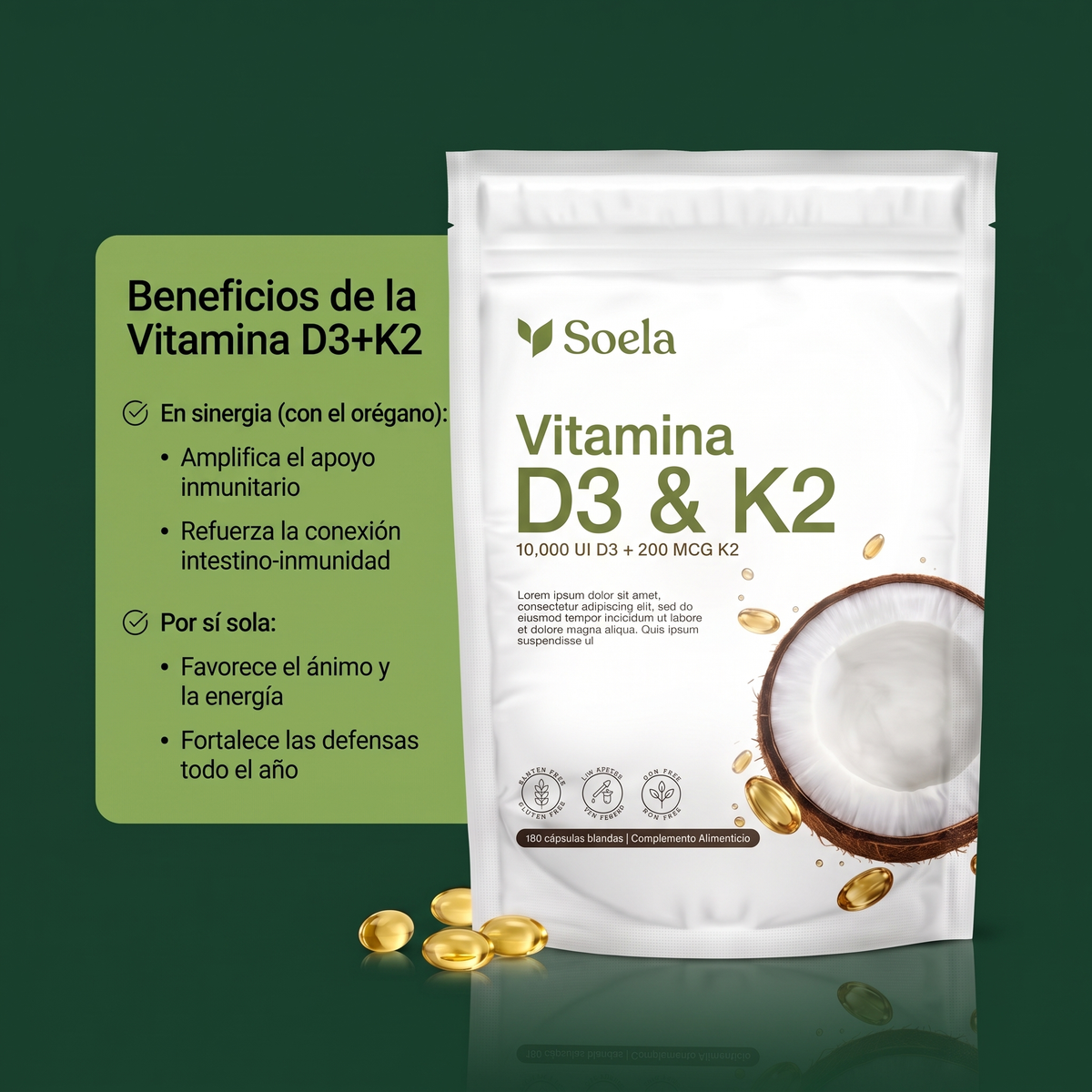 Soela Vitamina D3 y K2